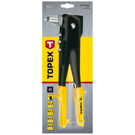 Nitpistol för aluminiumnitar 2,4/3,2/4,0/4,8 mm, tvålägesinställning