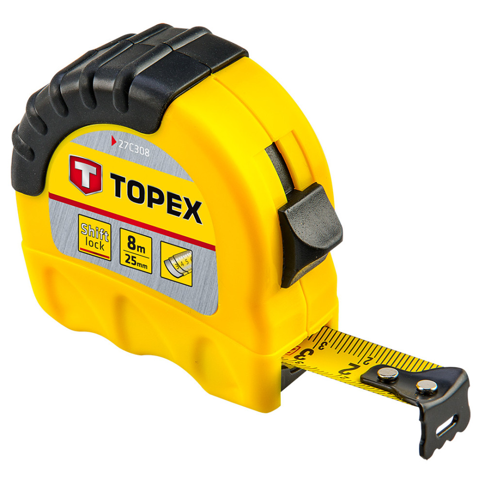 Hopvikbar stålmått 8 m x 25 mm Hopvikbar stålmått 8 m x 25 mm