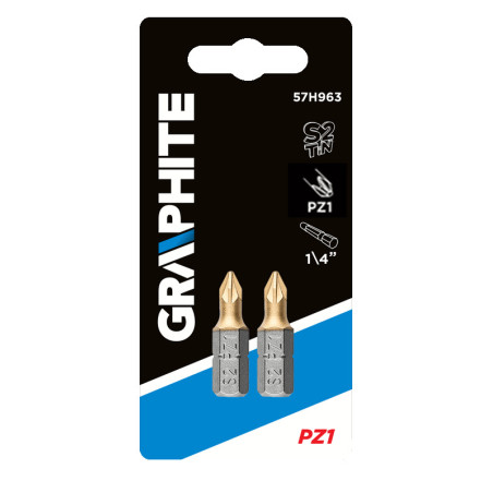 Bits med Phillips-spår PZ1, 25 mm långa, 2 stycken.