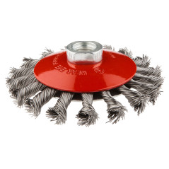 Rund ståltrådsborste böjd 115 mm x M14, rostfritt stål