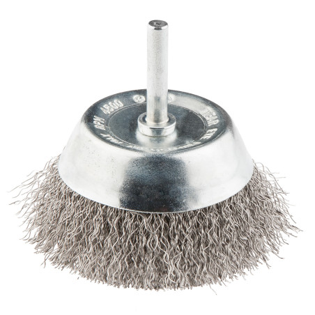 Borste med 75 mm skaft, rostfritt stål