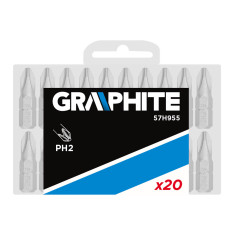 Bits med PH2-spets, 25 mm långa, 20 stycken.