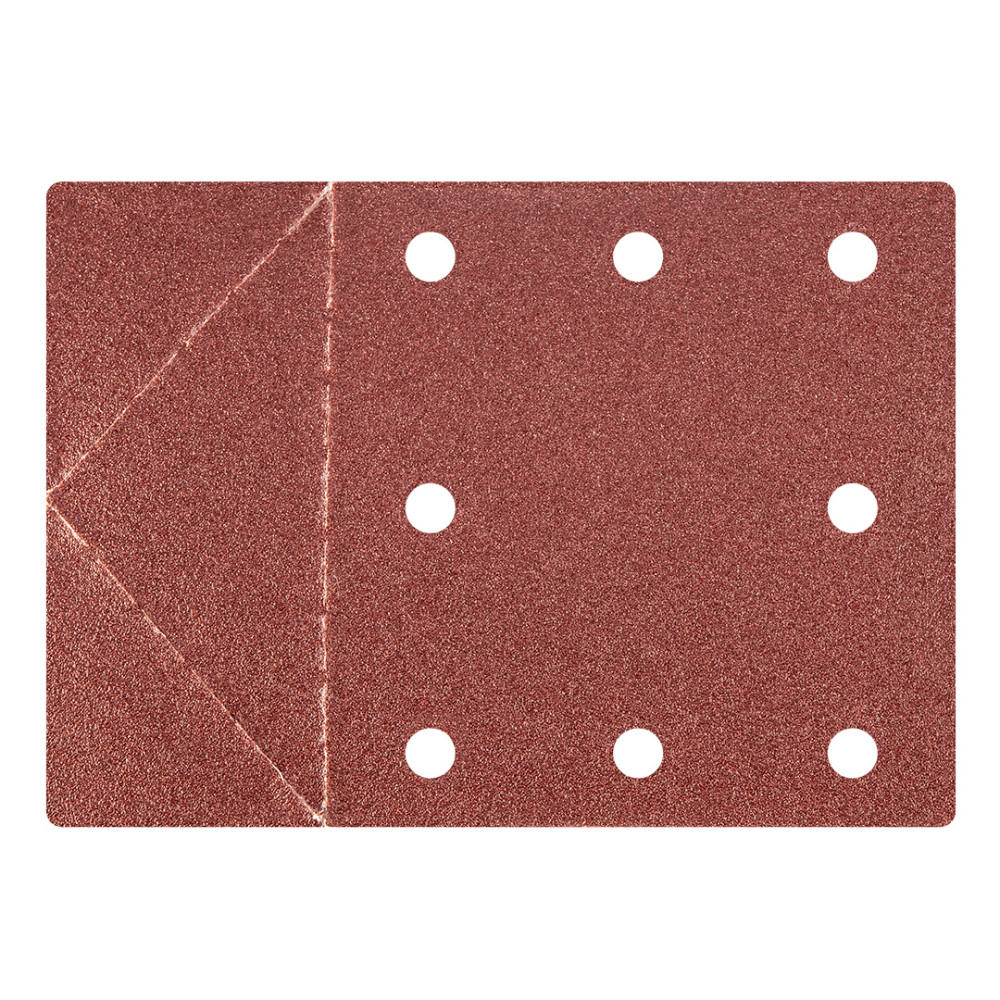 Slipapper 115 x 160 mm, hål, perforering för avrivning, kardborre. K100, 3 st. Slipapper 115 x 160 mm, hål, perforering för avrivning, kardborre. K100, 3 st.