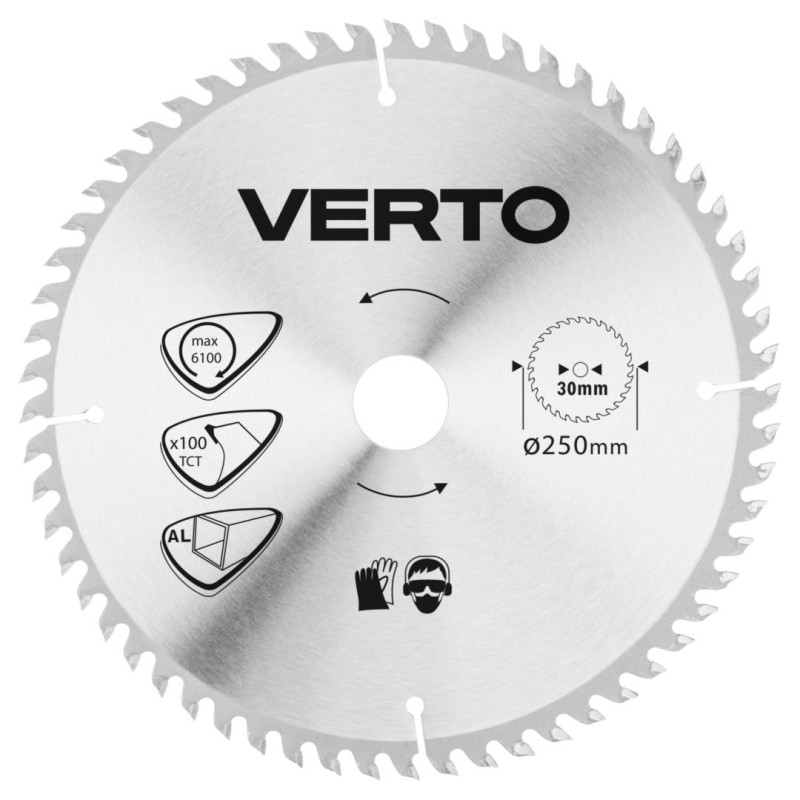 Skivklinga för såg, cirkelsåg, 250 x 30 mm, 100 tänder, för aluminium