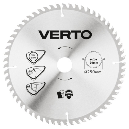 Skivklinga för såg, cirkelsåg, 250 x 30 mm, 100 tänder, för aluminium