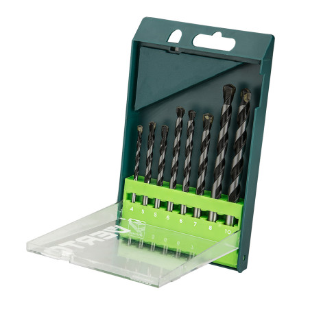 Ett set borr för betong, 8 delar - 4, 5, 5, 6, 6, 7, 8, 10 mm