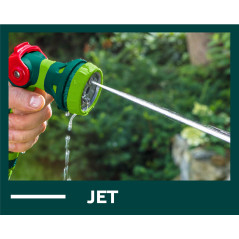 Ett set med en spraypistol, kopplingar och en anslutning till en 1/2-tums kran.