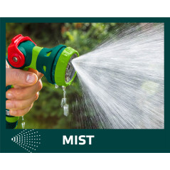 Ett set med en spraypistol, kopplingar och en anslutning till en 1/2-tums kran.