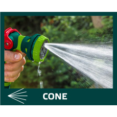 Ett set med en spraypistol, kopplingar och en anslutning till en 1/2-tums kran.