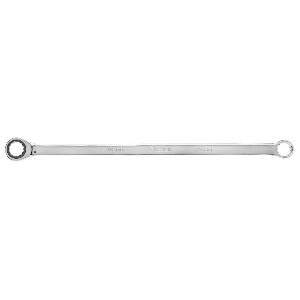 Klucz oczkowy dwustronny z grzechotką, długi 19 mm Klucz oczkowy dwustronny z grzechotką, długi 19 mm
