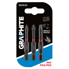 Slagbits PH1/2/3 x 50 mm, 3 stycken.