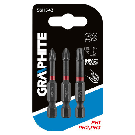 Slagbits PH1/2/3 x 50 mm, 3 stycken.