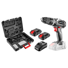 Borrmaskin och skruvdragare utan kolborstar med slagfunktion Energy+ 18V, Li-Ion, 13 mm, 2 batterier 2Ah, laddare, väska |…