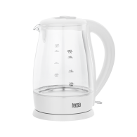 Elkedel TEESA, glas, 2000 W, vit, 1,7 L