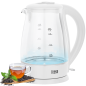 Elkedel TEESA, glas, 2000 W, vit, 1,7 L