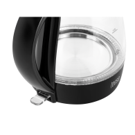 Elkedel TEESA, glas, 2200 W, svart, 1,7 L