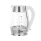 Elkedel TEESA, glas + rostfritt stål, 2200 W, vit, 1,7 L