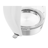 Elkedel TEESA, glas + rostfritt stål, 2200 W, vit, 1,7 L