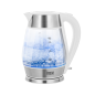Elkedel TEESA, glas + rostfritt stål, 2200 W, vit, 1,7 L