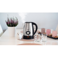 Vattenkokare med vattentemperaturindikator, TEESA, rostfritt stål, 2200W, 1,7L