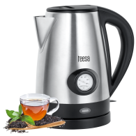 Vattenkokare med vattentemperaturindikator, TEESA, rostfritt stål, 2200W, 1,7L