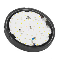 LED-lampa Maclean, Vägg- eller takmonterad, Grå färg, 1100 lm, 15 W, IP54, Naturligt vitt ljus (4000K), MCE342