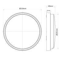 LED-lampa Maclean, Vägg- eller takmonterad, Grå färg, 1100 lm, 15 W, IP54, Naturligt vitt ljus (4000K), MCE342