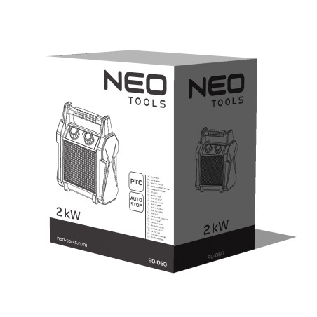 Elektrisk keramisk PTC-värmare, 2 kW, ny modell.