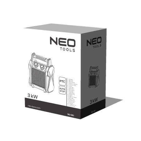 Elektrisk keramisk PTC-värmare, 3 kW, ny modell