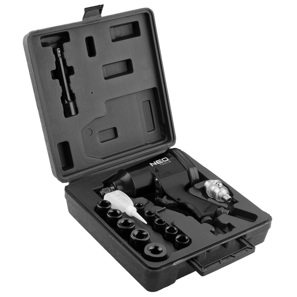 Slagnyckel, pneumatisk, 1/2', 320 Nm, set med hylsor Slagnyckel, pneumatisk, 1/2', 320 Nm, set med hylsor