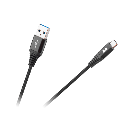 USB-kabel - USB typ C REBEL 200 cm svart