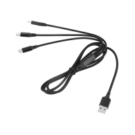 Kabel USB 3w1 microUSB, USB typu C, Lightning 100 cm