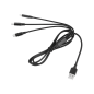 USB 3-i-1-kabel med microUSB, USB typ C, Lightning 100 cm