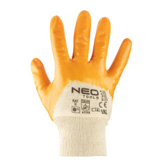 Arbetshandskar, bomull, delvis täckta med nitril, 4111X, storlek 8