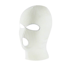 BQ42C Balaclava ansiktsmask med 3 hål vit