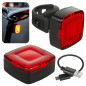LED-lampa Maclean, bakre cykellampa, skymningssensor, USB AUTO STOP COB, Max. 125 lm, 450 mAh-batteri, MCE355