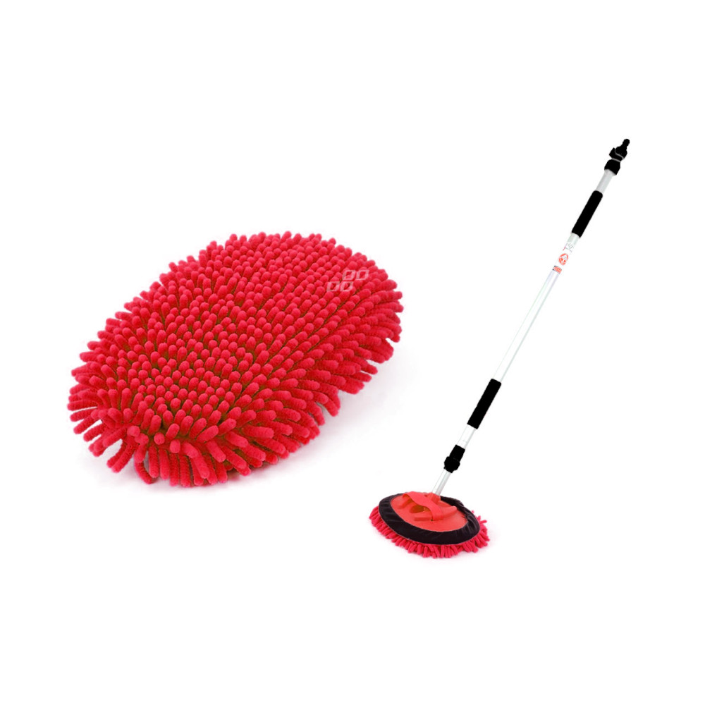 Teleskopisk mikrofiberbilsborste med vattenflöde 120-200 cm amio-02398