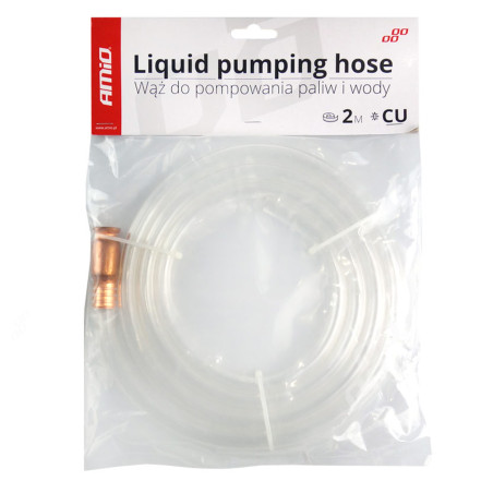 Självansugande slang för tömning av bränsle, vatten, vätskor amio-02405