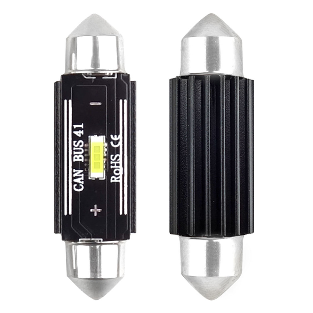LED-lampor Canbus 1860 1 SMD Ultrabright festoon C5W C10W C3W 41 mm vit 12V 24V AMIO-02444