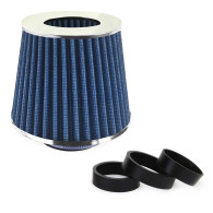 Konisk universal luftfilter blå + 3 adaptrar amio-02458