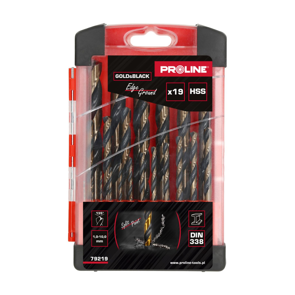 Wiertła do metalu hss din338 szlif.kr.szt.19(1-10mm) proline Wiertła do metalu hss din338 szlif.kr.szt.19(1-10mm) proline