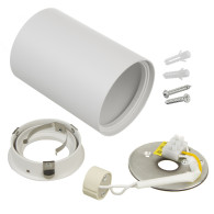 Rör / Maclean ytanmonterad armatur, punkt, halogen, rund, aluminium, GU10, 80x115mm, vit färg, MCE422 W