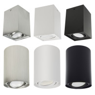 Rör / Maclean ytanmonterad armatur, punkt, halogen, rund, aluminium, GU10, 80x115mm, vit färg, MCE422 W