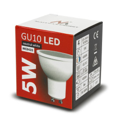 LED-lampa Maclean, GU10, 5W, 220-240V~, 50/60Hz, neutral vit färg, 4000K, 400 lumen, MCE435 NW