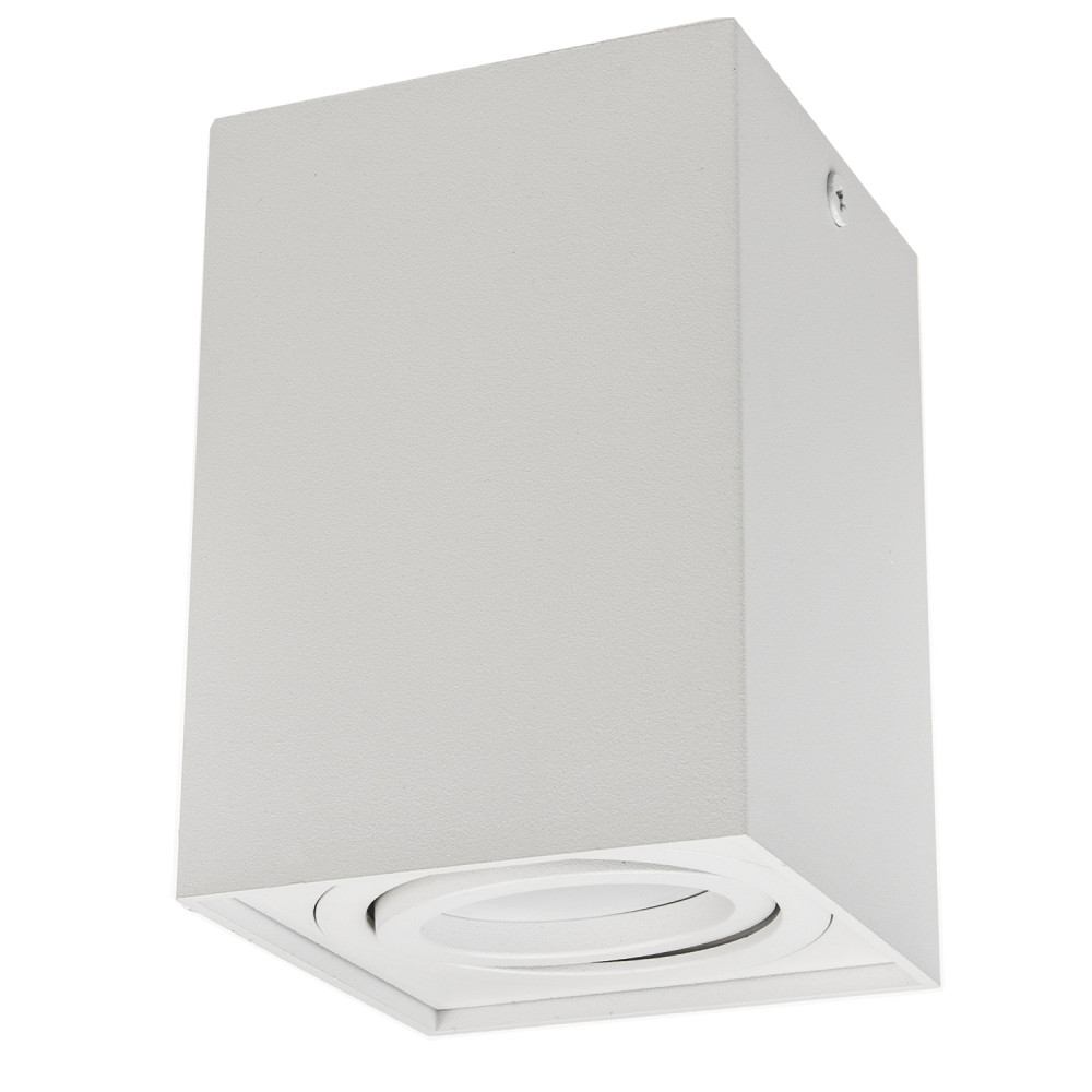 Rör / yttre armatur Maclean, punktbelysning, halogen, fyrkantig, aluminium, GU10, vit färg, 80x80x115mm, MCE426 W