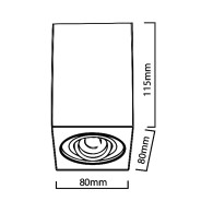 Rör / Maclean yttre armatur, punktbelysning, halogen, fyrkantig, aluminium, GU10, 80x80x115mm, svart färg, MCE426 B.
