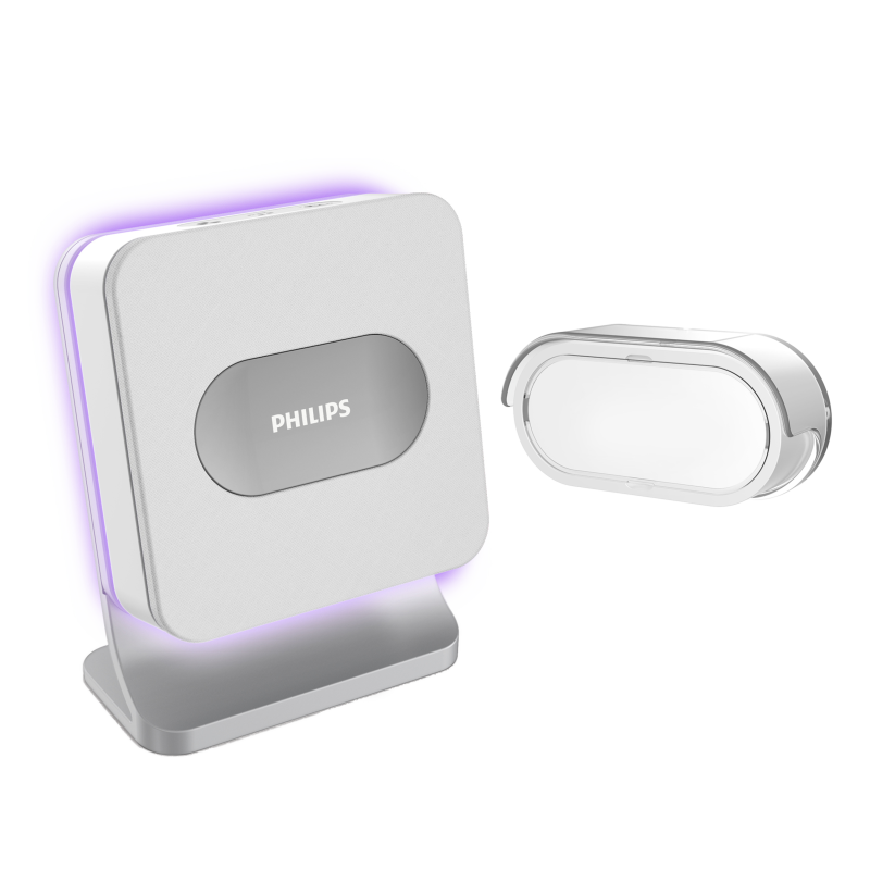 Philips WelcomeBell MP3 trådlös ringklocka, 8 melodier, MP3-uppladdningsfunktion, räckvidd upp till 300m.
