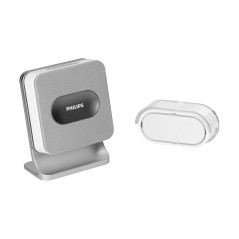 Philips WelcomeBell MP3 trådlös ringklocka, 8 melodier, MP3-uppladdningsfunktion, räckvidd upp till 300m.