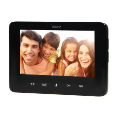 Ett videodörrtelefonsystem, handsfree, färg, LCD 7', intercom, med kodlås, ytmontage, svart, SCUTI.