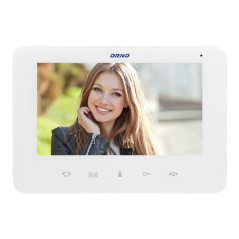 Videodörrsystem, handsfree, färg, LCD 7', intercom, med kodlås, ytmontage, vit, SCUTI